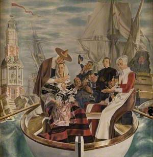 The 'Mayflower' Leaving Plymouth, 1620
