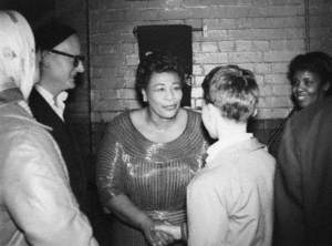 Ella Fitzgerald (1917–1996) with Max Jones (1917–1993), London, 1961