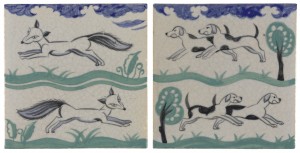 The Chase (Two Poole Pottery Tiles)