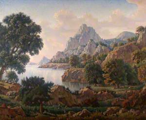 Lakeside Scene in the Caucasian Mountains