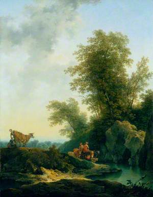 Landscape with Figures and a Cow