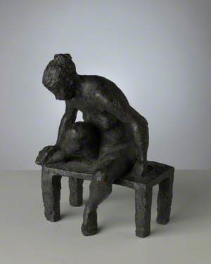 Nude Seated on a Bench Holding Her Right Foot