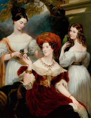 Elizabeth Stuart (d.1867), Lady Stuart de Rothesay, and Her Daughters, Charlotte (1817–1861) (Later Countess Canning), and Louisa (1818–1891) (Later Marchioness of Waterford)