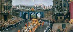 Coronation Procession: Admiralty Arch from Trafalgar Square