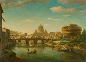 Rome from the Tiber, St Peter's and Castel Sant' Angelo