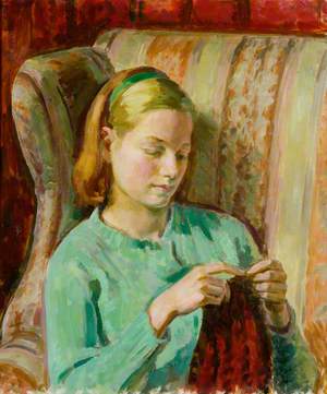 Girl Knitting, Portrait of Felicia, the Artist's Younger Daughter