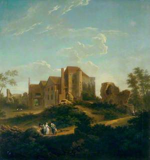 Ruins of Leybourne Castle, Kent, from the South West