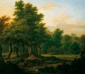 Wooded Landscape with Gypsies, Evening