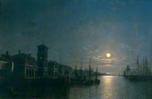 The Pool of London, Billingsgate to the Tower, Moonlight