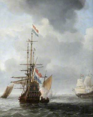 The Dutch Man-of-War 'Star' at Anchor