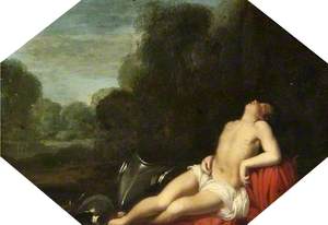 Young Warrior Asleep in a Wooded Landscape