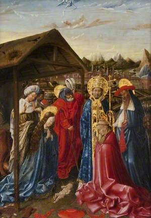 The Nativity with Saint Sixtus (?), Saint Jerome and a Cardinal