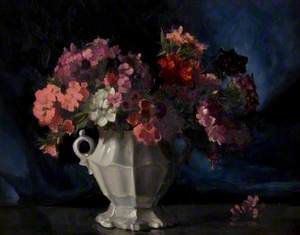 Sweet William in a White Vase