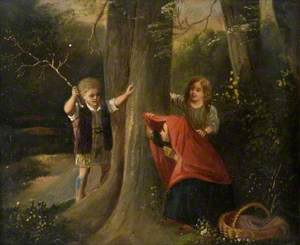 Three Children Playing in a Wood