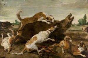 Dogs Harrying a Wild Boar