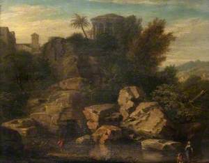 Landscape with a Caprice View of the Temple of Vesta at Tivoli