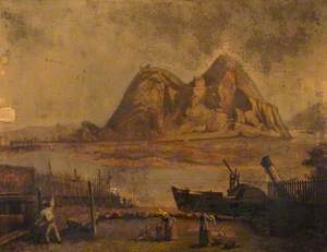 Dumbarton Rock, with a Steamer