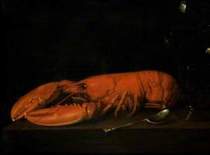 Lobster, Wine Glass and Spoon