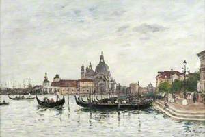 Venice: Santa Maria della Salute and the Dogana Seen from across the Grand Canal
