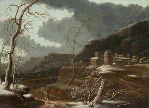 A Winter Landscape with Fortified Buildings