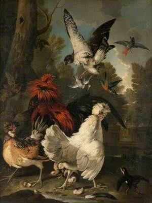 A Falcon Attacking Poultry