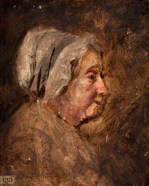 Head of an Old Woman with a Cap, in Profile to the Right