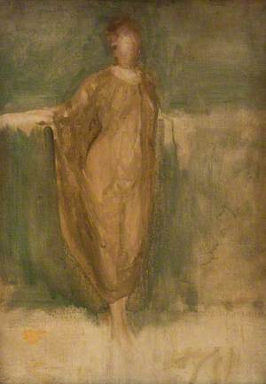 Harmony in Green and Amber: A Draped Study