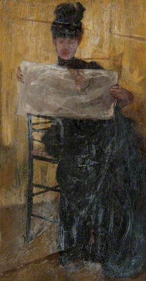 Ethel Philip Reading a Newspaper
