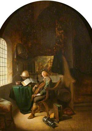 Interior with a Young Violin Player