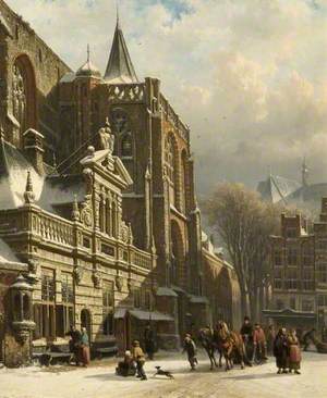 View of the Hoofdwacht and the Grote Kerk, Zwolle, The Netherlands
