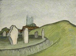 Stones at Avebury, Wiltshire, with the Church Beyond