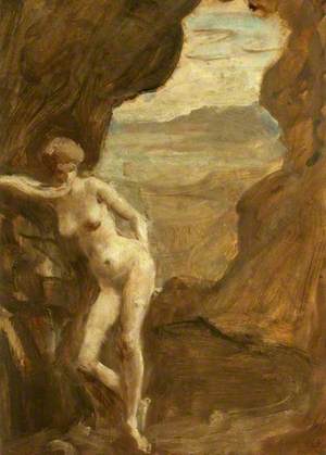 Nude Woman in a Cave Setting