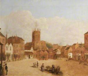 Stockport Market Place, Cheshire, 1809