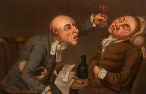 Human Passions (Two Drunkards, a Glass, a Bottle and a Pipe)