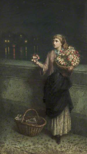 A Flower Seller on London Bridge