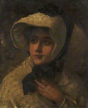 Portrait of a Girl Wearing a White Bonnet