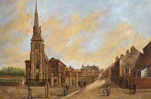 Old Bury Parish Church and Fleet Street, 1870