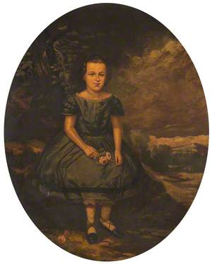 Portrait of a Girl Wearing a Blue Dress