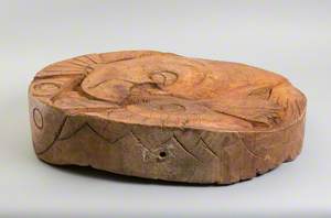 Oval Wood Carved on all Sides with Tribal Design*