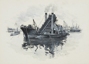 A Dredger in Salford Docks