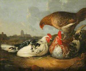 Poultry with a Distant View of Dordrecht