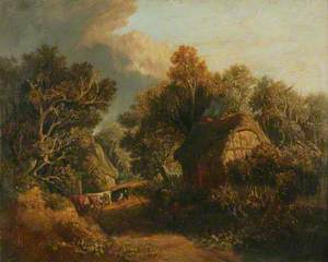 Landscape with a Path Between Cottages