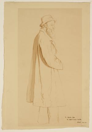 Elderly Man in Hat and Overcoat