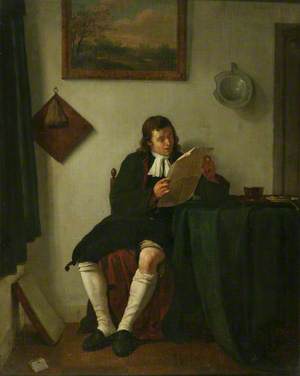 Interior with Man Reading