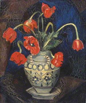 Poppies in a Decorated Jar