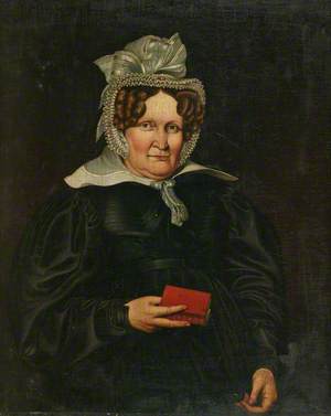Portrait of a Woman Holding a Red Book