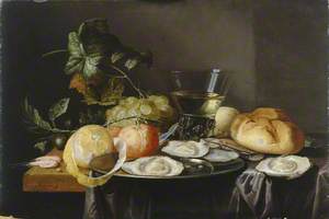 Still Life: Fruit and Oysters on a Table