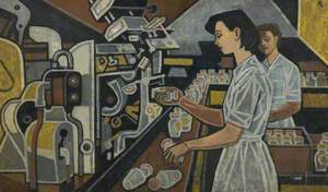 Woman in Bottling Plant