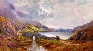 Horseman and Bridge at the Gap of Dunloe, Killarney