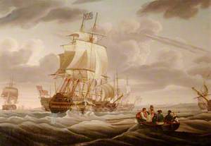 Lord Howe on Board the 'Queen Charlotte' Bringing His Prize into Spithead, 1794